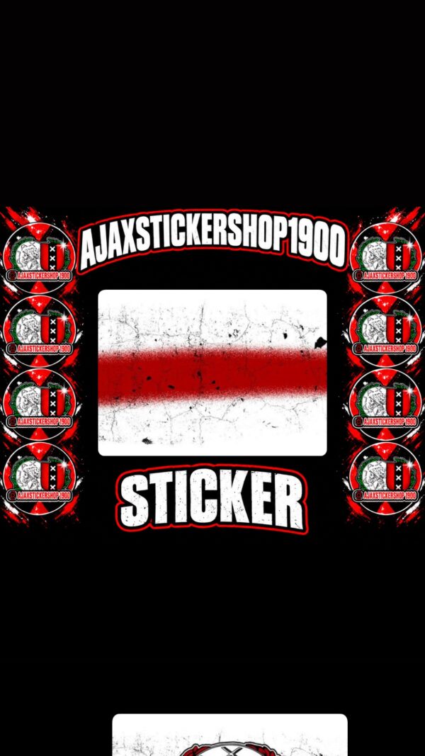 Wit rood wit sticker