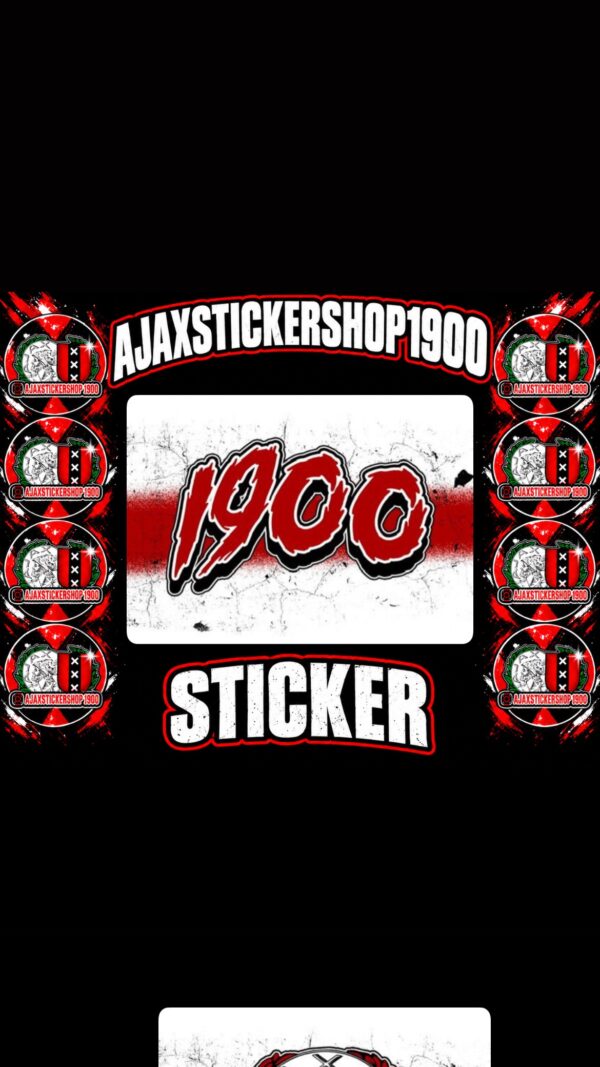 1900 wit rood wit sticker