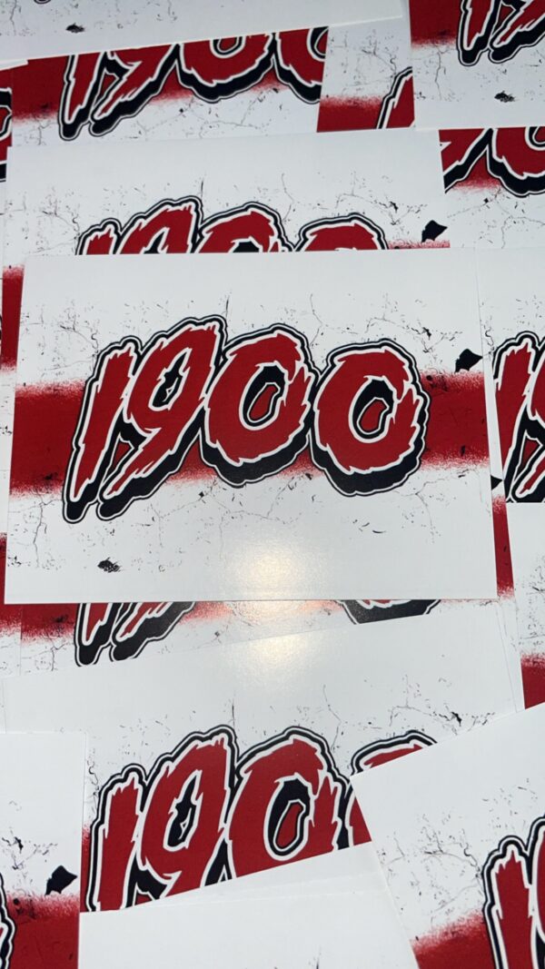 1900 wit rood wit sticker